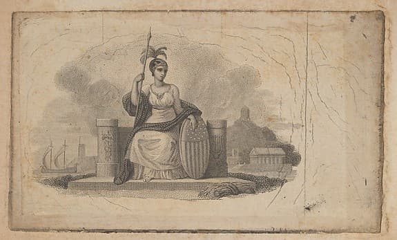 Banknote vignette with Allegory of America