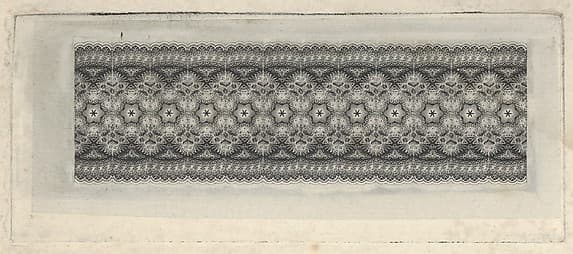 Banknote motif: band of lace-like lathe work ornament