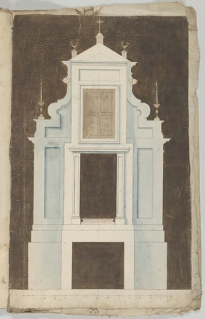 Design for an Altar or Wall Tomb in a Blue-Gray Stone