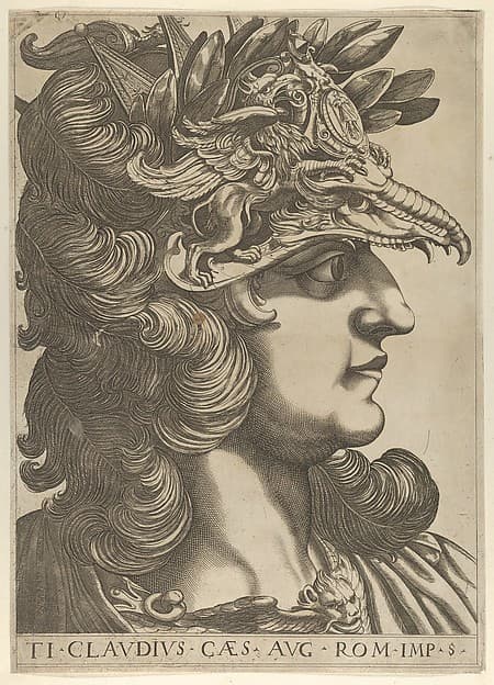 Plate 5: Tiberius Claudius in profile to the right, from "The Twelve Caesars"