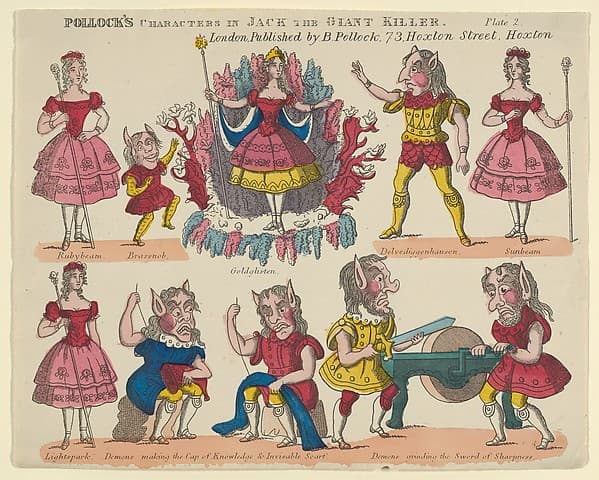 Characters, from 'Jack the Giant Killer', Plate 2 for a Toy Theater