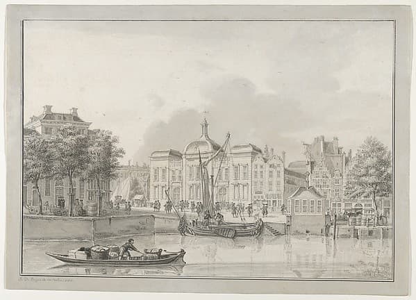 The Old Stock Exchange (Koopmansbeurs), Rotterdam, seen from the East, with the Kolk and the Beursplein in the Foreground