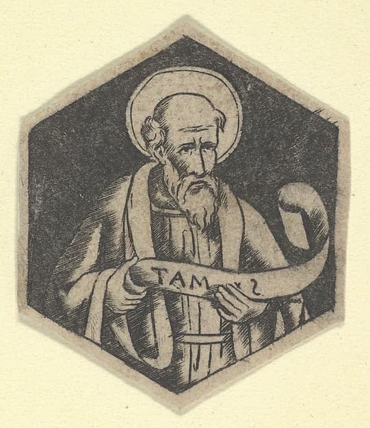 St Matthew the Evangelist, holding a banderole (possibly a modern impression)