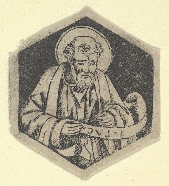 St Luke the Evangelist, holding a banderole (possibly a modern impression)
