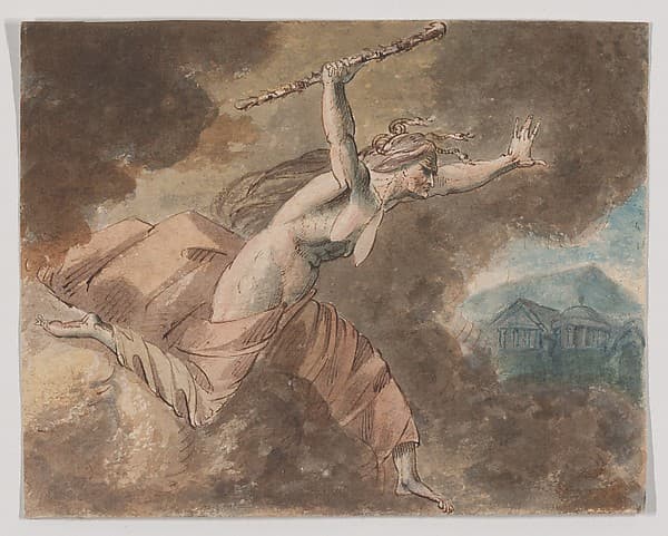 Envy from Ovid's "House of Envy" (Book II, lines 760-796) (recto); A naked woman (verso)