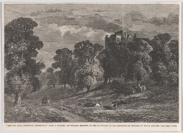 The Old Hall, Hardwick, Derbyshire, from "Illustrated London News"