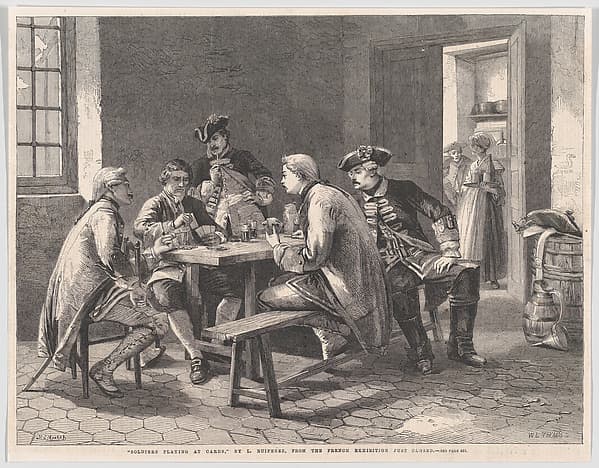 Soldiers Playing at Cards, from "Illustrated London News"