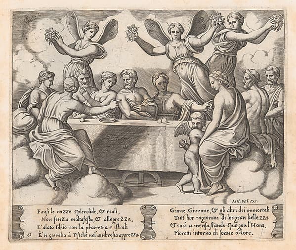 Plate 31: Gods celebrating the wedding of Cupid and Psyche, from "The Story of Cupid and Psyche as told by Apuleius"