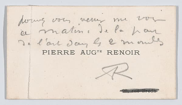 Pierre-Auguste Renoir, calling card