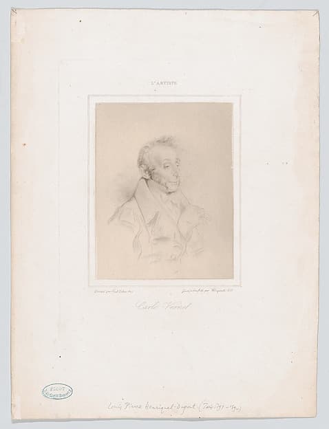 Portrait of Carle Vernet, from "L'Artiste"