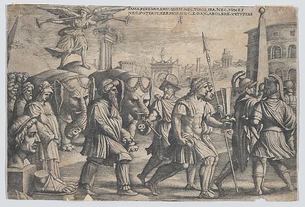 The Triumph of Fame on Chastity, from The Triumphs of Petrarch