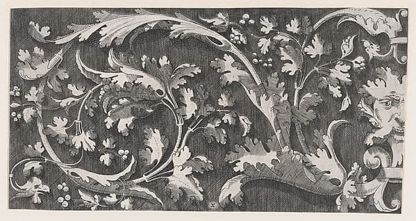 Ornamental Foliage with the Left Half of a Mask