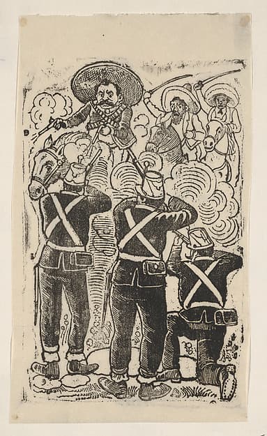 A gun fight between those supporting the Agrarian cause and the military during the Mexican Revolution