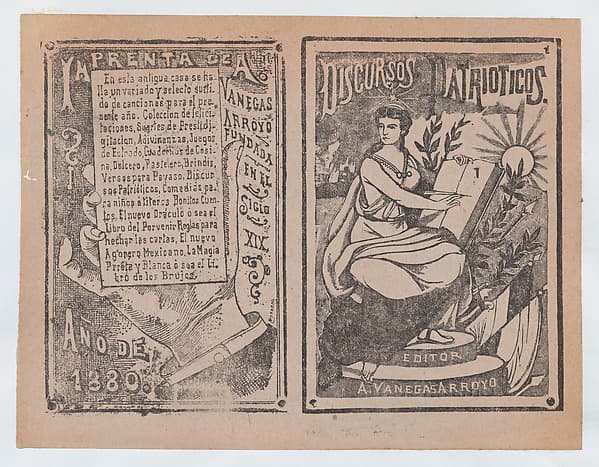 Front and back covers printed on the same sheet for patriotic discourses