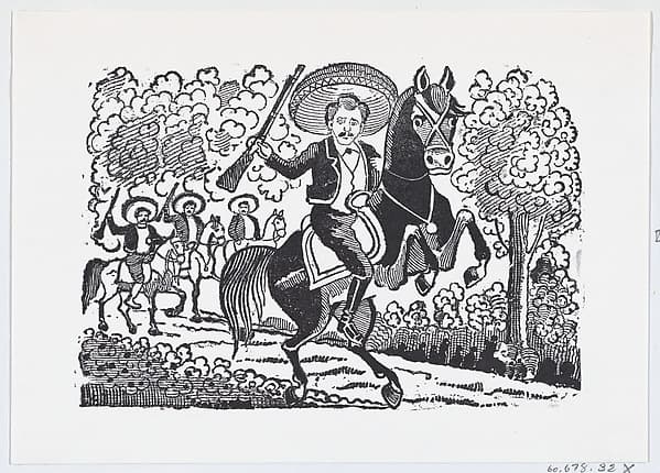 A revolutionary soldier on horseback with a rifle (Heraclio Bernal)