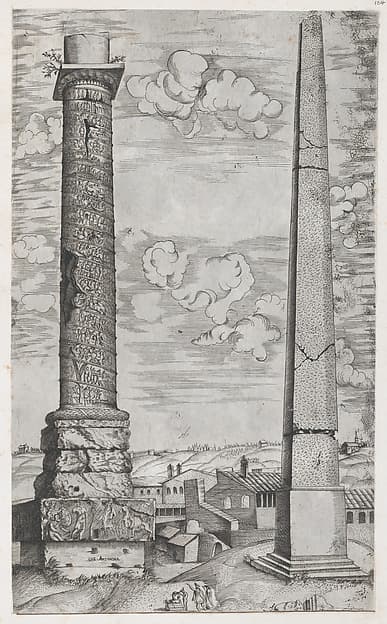 Speculum Romanae Magnificentiae: Column of Antoninus and a Roman Obelisk