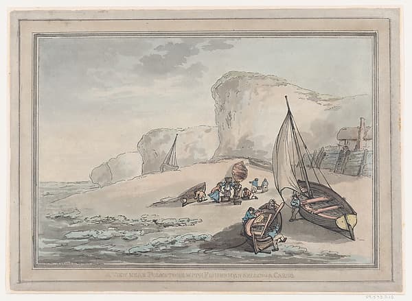 A View near Folkstone with Fishermen Selling a Cargo