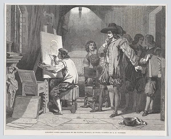 Sebastian Gomez Discovered by His Master Murillo, At Work, from "Illustrated London News"