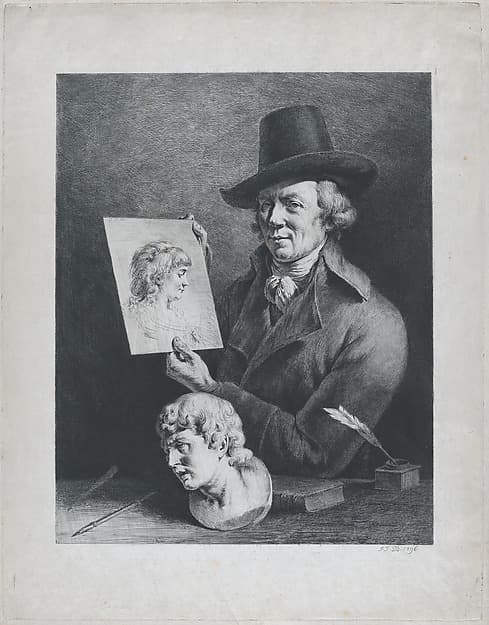 Self Portrait Holding Portrait of Wife