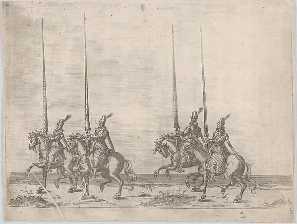 Procession, with four men riding horses