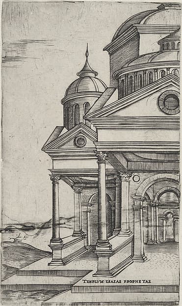 Tenplum Isaiae Prophetae, from a Series of 24 Depicting (Reconstructed) Buildings from Roman Antiquity