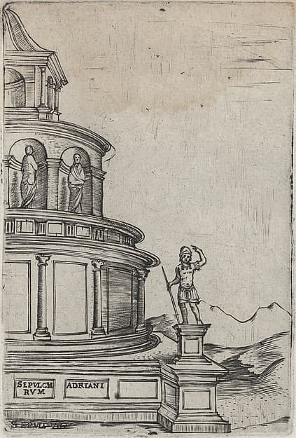 Sepulchrum (sic) Adriani, from a Series of 24 Depicting (Reconstructed) Buildings from Roman Antiquity