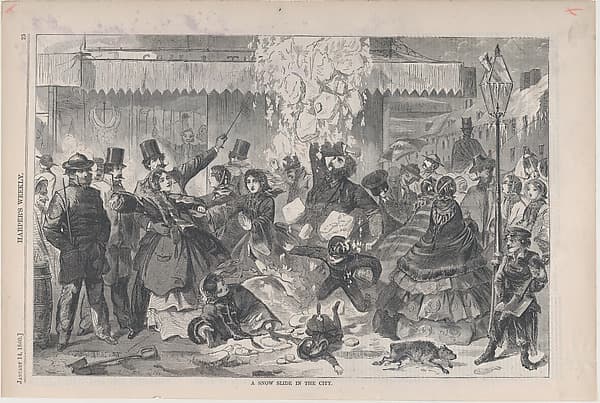 A Snow Slide in the City (from "Harper's Weekly," Vol. IV)