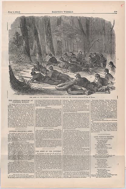 The Army of the Potomac – Our Outlying Picket in the Woods (from "Harper's Weekly," Vol. VI)
