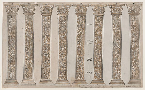 Six Corinthian pilasters for the Triumph, from "The Triumph of Julius Caesar"