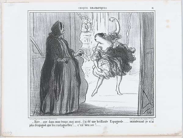 Dire que dans mon temps, moi aussi..., from Croquis Dramatiques, published in Le Charivari, January 24, 1857