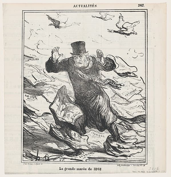 The spring-tide of 1868, from 'News of the day,' published in Le Charivari, December 19, 1868