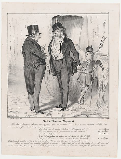 Plate 27: Robert Macaire, merchant, from 'Caricaturana,' published in Les Robert Macaires
