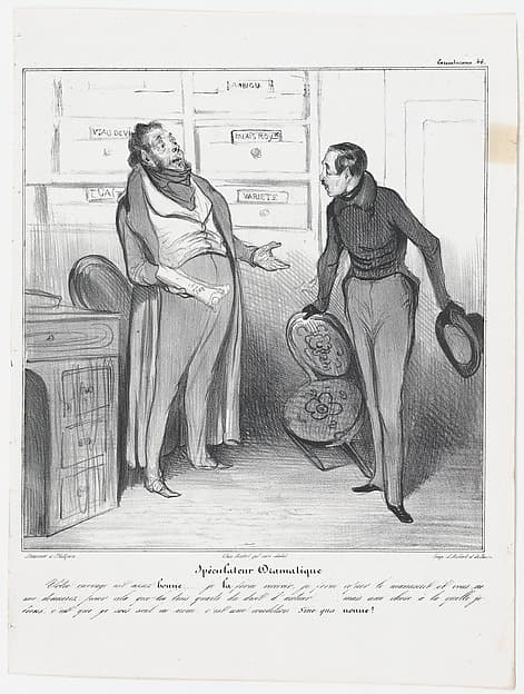 Plate 46: Theatrical agent, from 'Caricaturana,' published in Les Robert Macaires