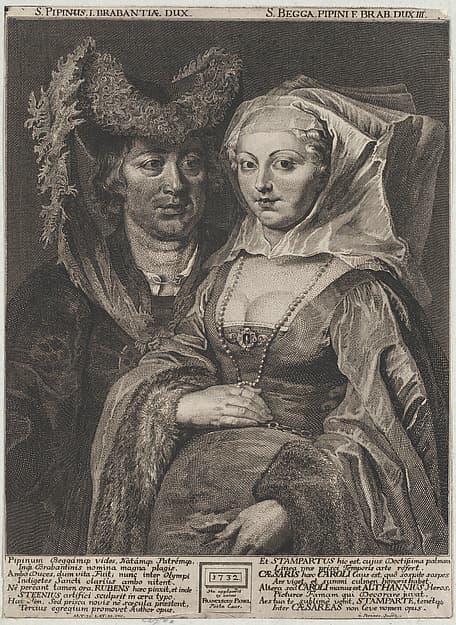 Saint Pepin I and his daughter, Saint Begga