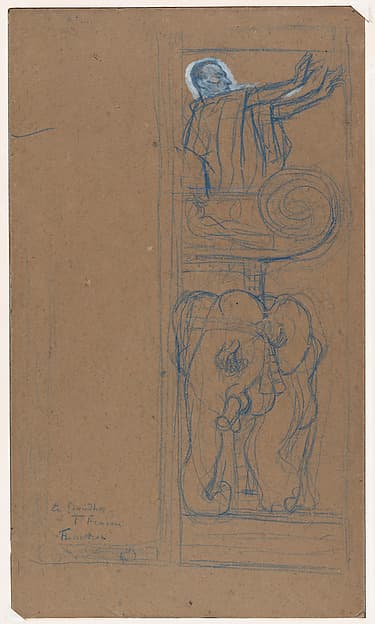 Preliminary Design for the Playbill to "Le Chariot de Terre Cuite"