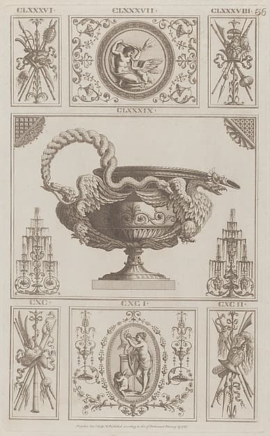 Panels of Ornament, nos. CLXXXVI–CXCII, plate 36 from "Designs for Various Ornaments"