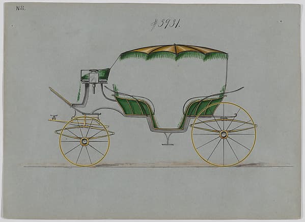 Design for a Parasol Top Vis-a-vis, no. 3931