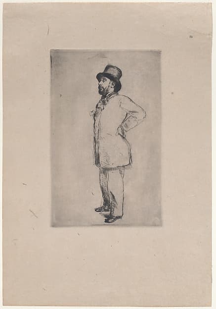 Portrait of Edgar Degas, wearing a hat