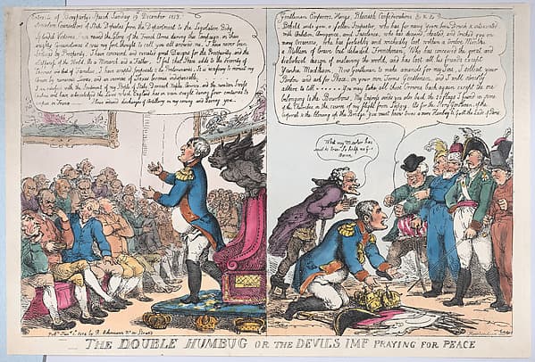 The Double Humbug or the Devils Imp Praying for Peace