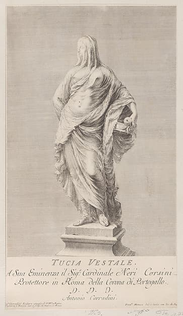Statue of Tuccia, the ancient Roman Vestal Virgin (Tucia Vestale)