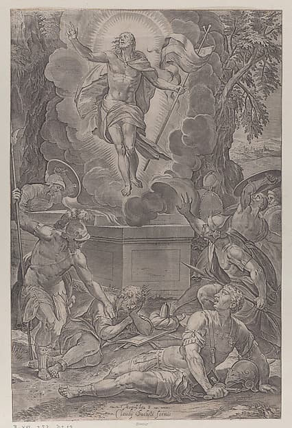 The Resurrection of Christ, with soldiers awakening before the tomb