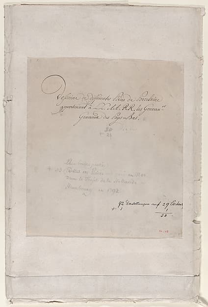 Portfolio Cover for a Group of Drawings showing Porcelain Vessels