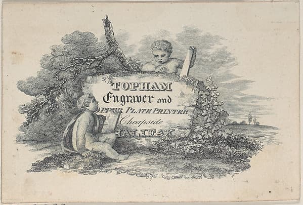 Trade Card for Topham, Engraver and Copper Plate Printer