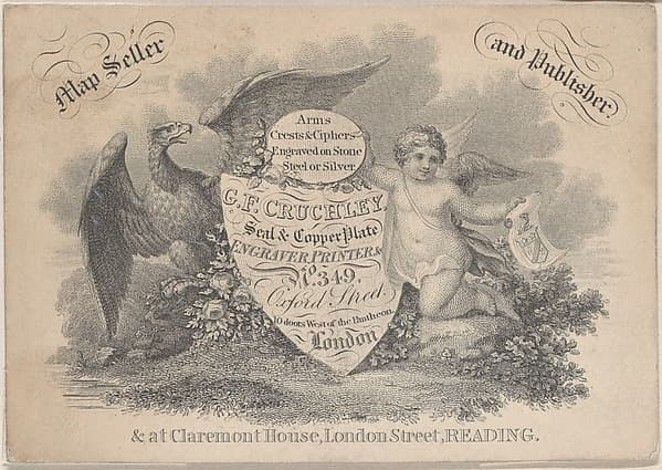 Trade Card for G.F. Cruchley, Map Seller and Publisher