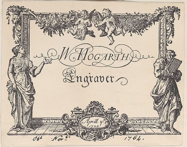 William Hogarth's Trade Card (modern reproduction)
