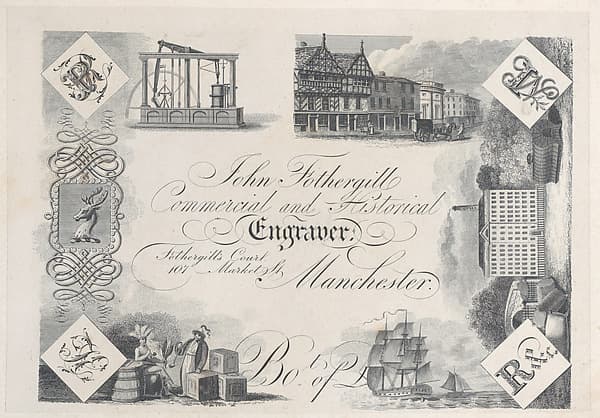 Trade Card for John Fothergill, Commercial and Historical Engraver