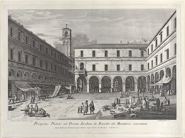 View of the market square near the church of San Giacomo
