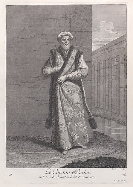 Le Capitan-Pacha, ou le Grand Amiral en habit de ceremonie, plate 36 from "Recueil de cent estampes représentent differentes nations du Levant"