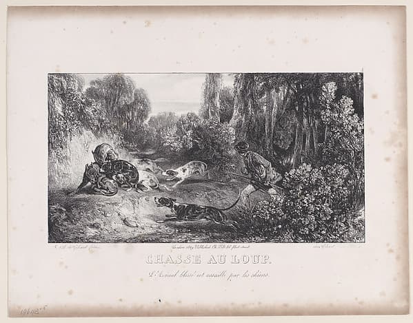 Wolf Hunt: Animal Wounded and Attacked by Dogs, from the series Hunting Scenes