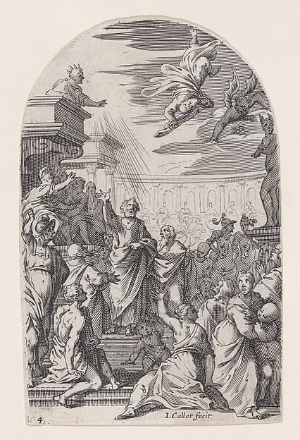 The Fall of Simon the Magician, from Les Tableaux de Rome, Les Eglises Jubilaires (The Paintings of Rome, The Churches Jubilee), plate 4